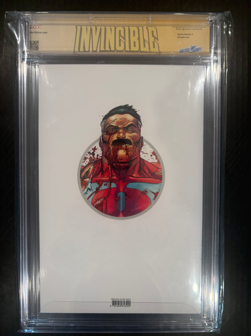 Graded Invincible #1 "Omni Man" Battle Damaged Italian Cover with artist signature