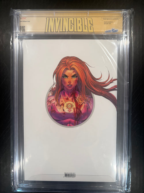 Graded Invincible #1 "Atom Eve" Battle Damage cover with artist signature